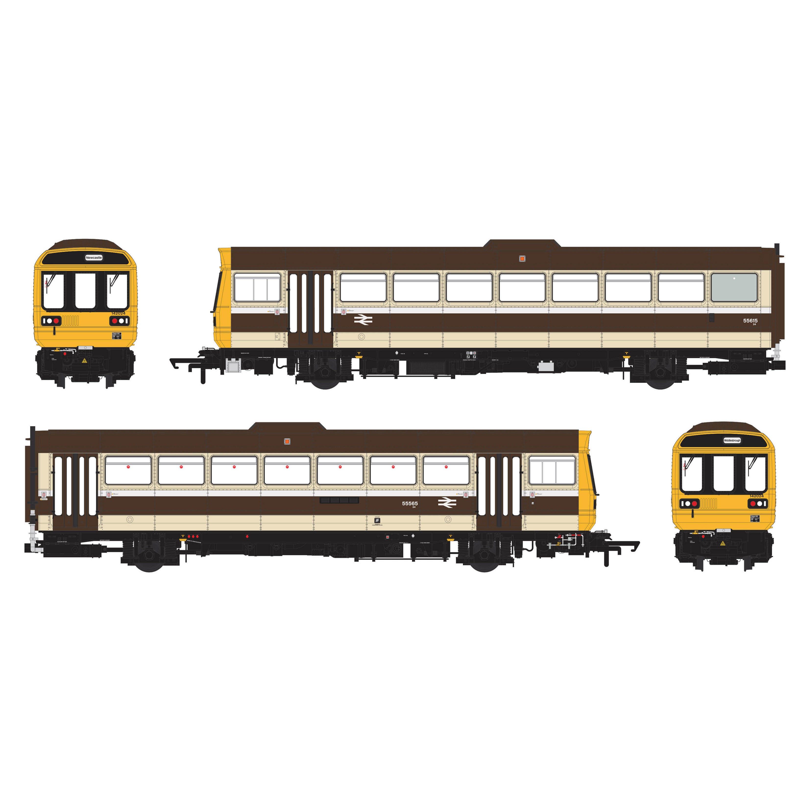 Class 142 - GW Chocolate & Cream 'Skipper' - 142024 - DCC Sound Fitted