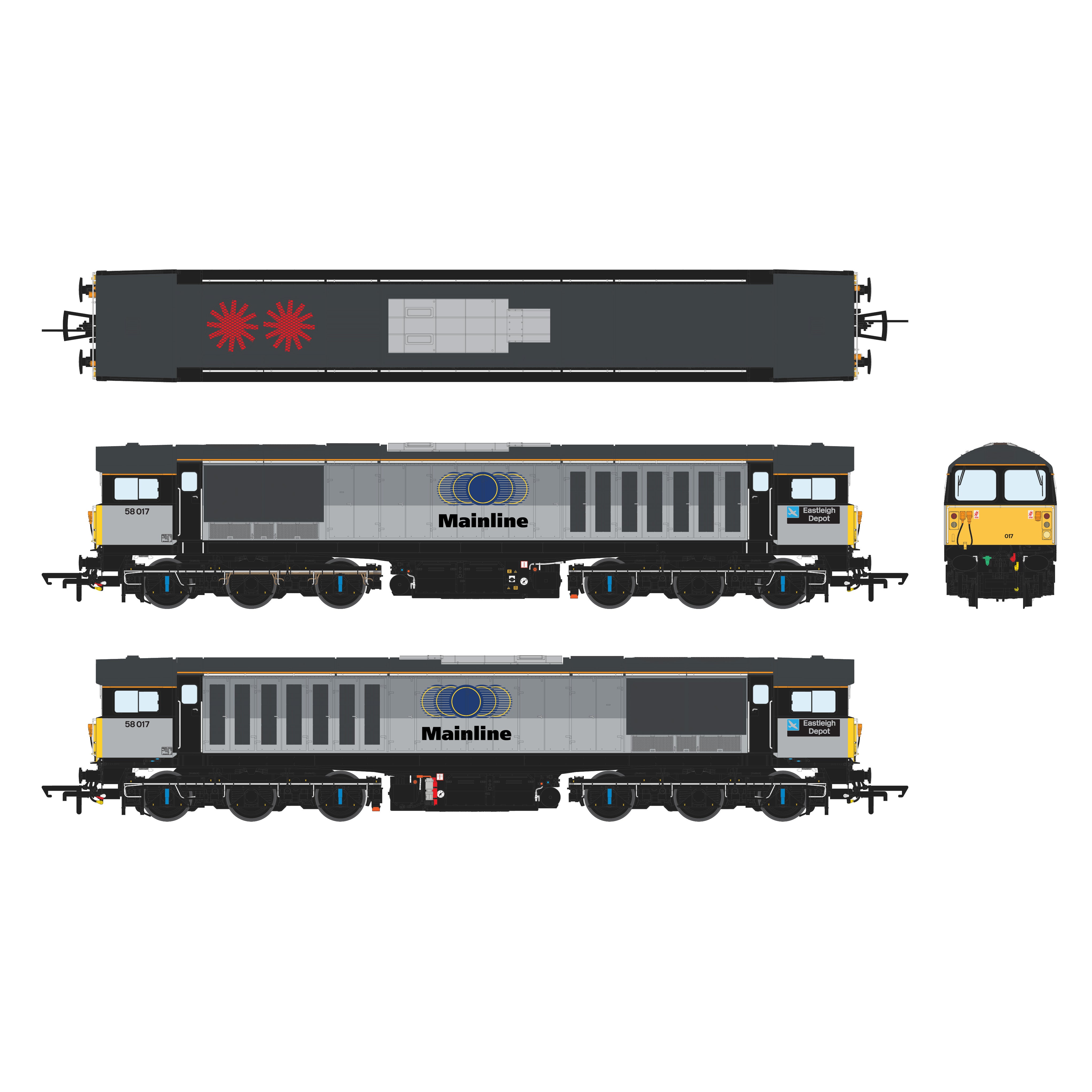 Class 58 - Mainline Grey - 58017