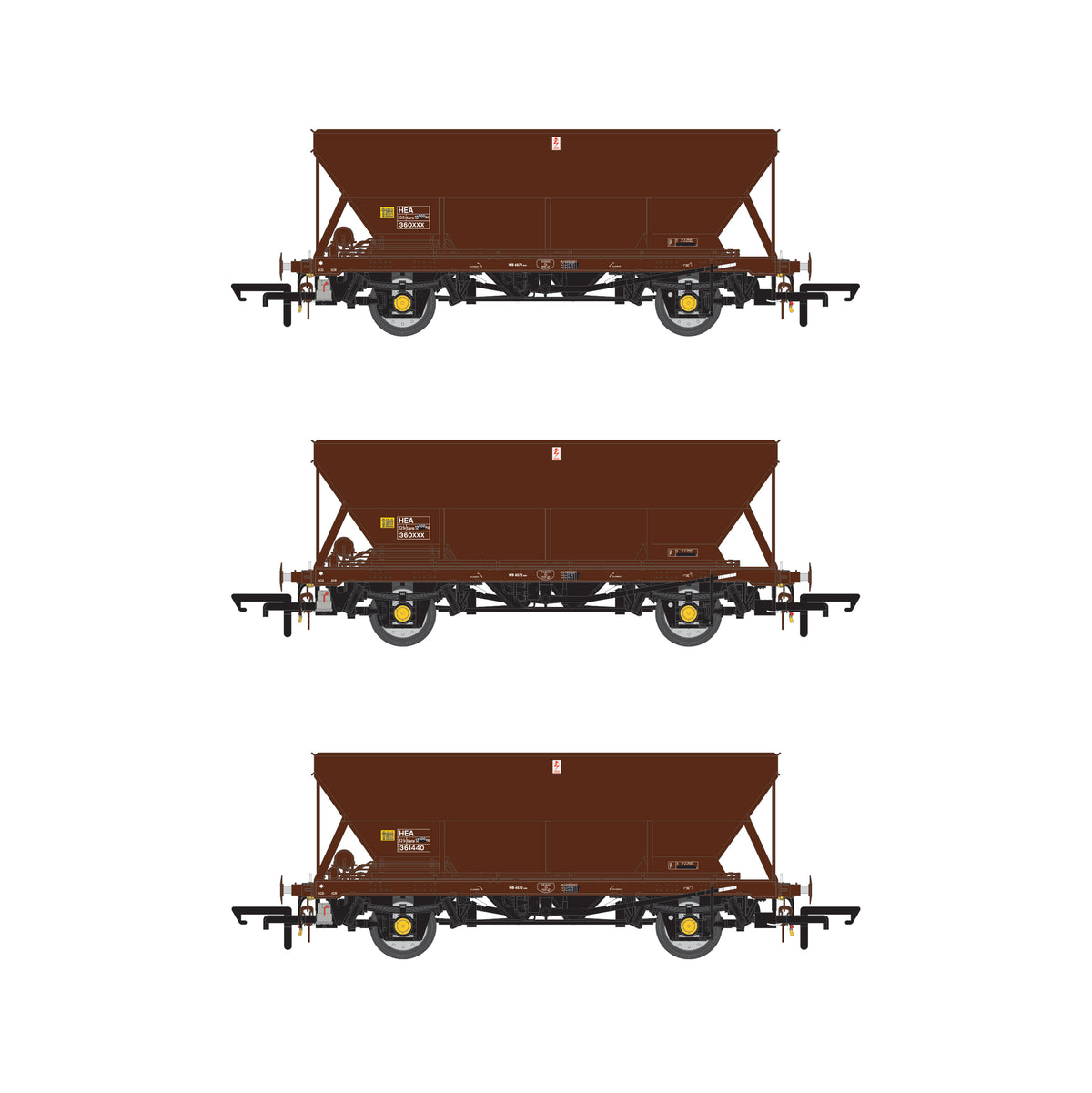 BR 32.5t HEA Hopper - BR Railfreight Brown - Triple Pack E