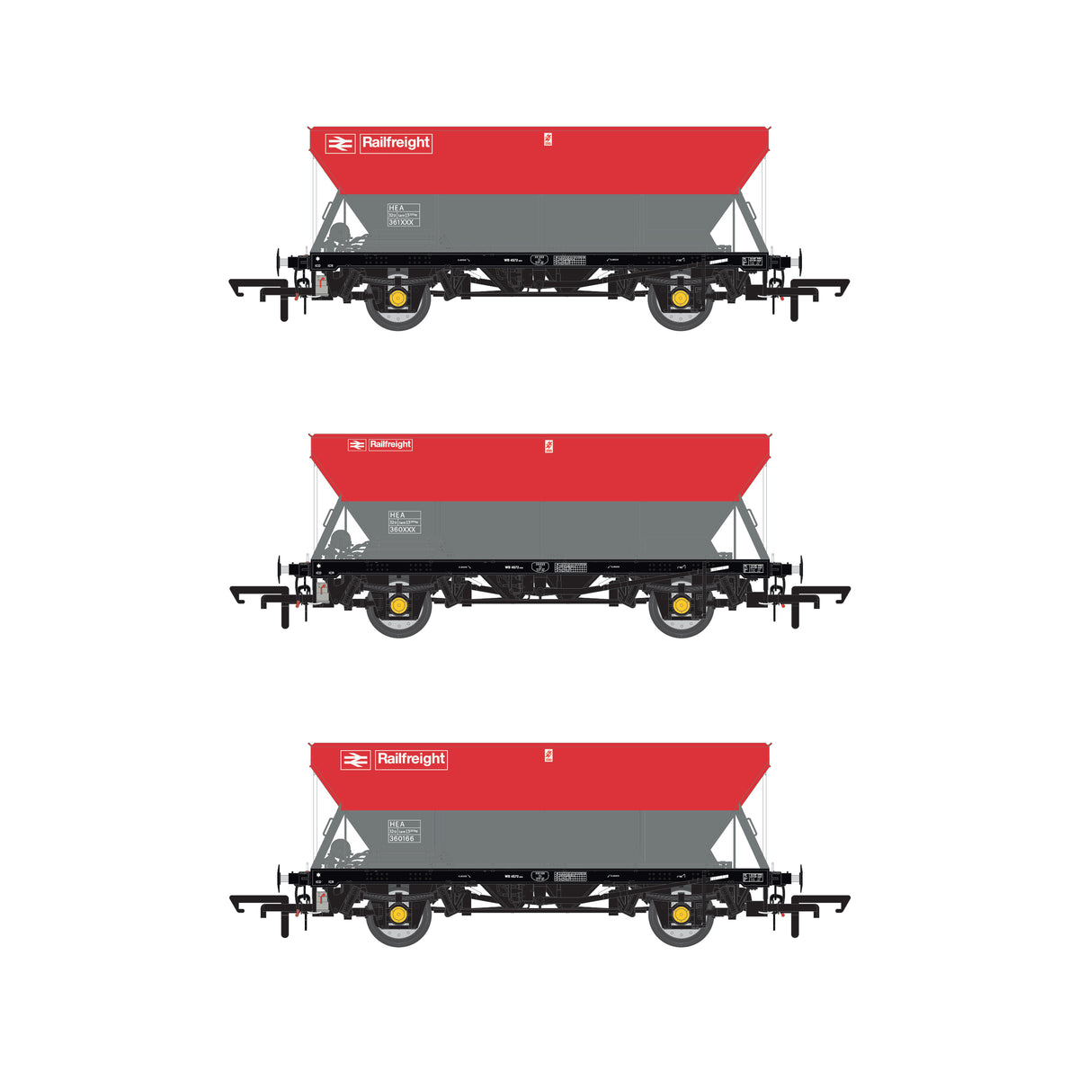 BR 32.5t HEA Hopper - BR Railfreight Red/Grey - Triple Pack H