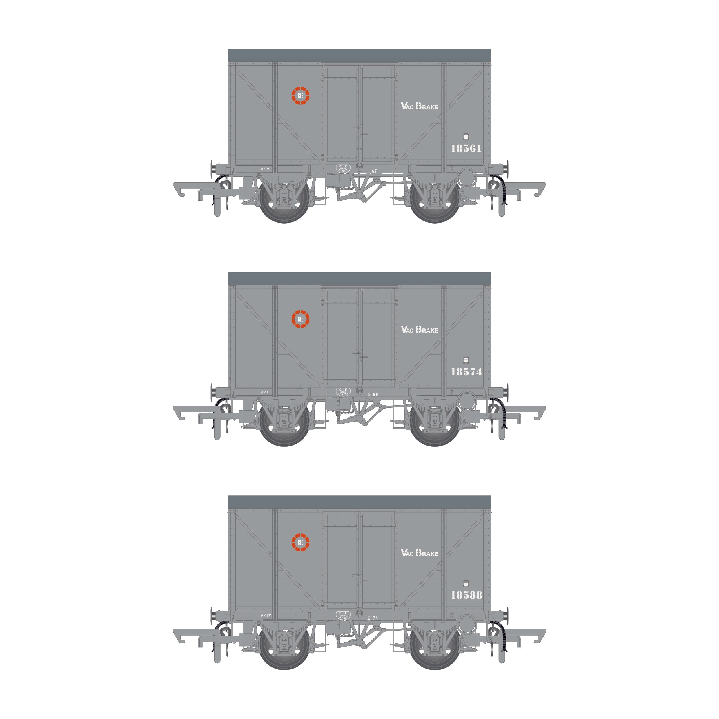 CIE Bulleid H Van - Grey (ré cruinn CIE) - feistithe i bhfolús - Pacáiste 2