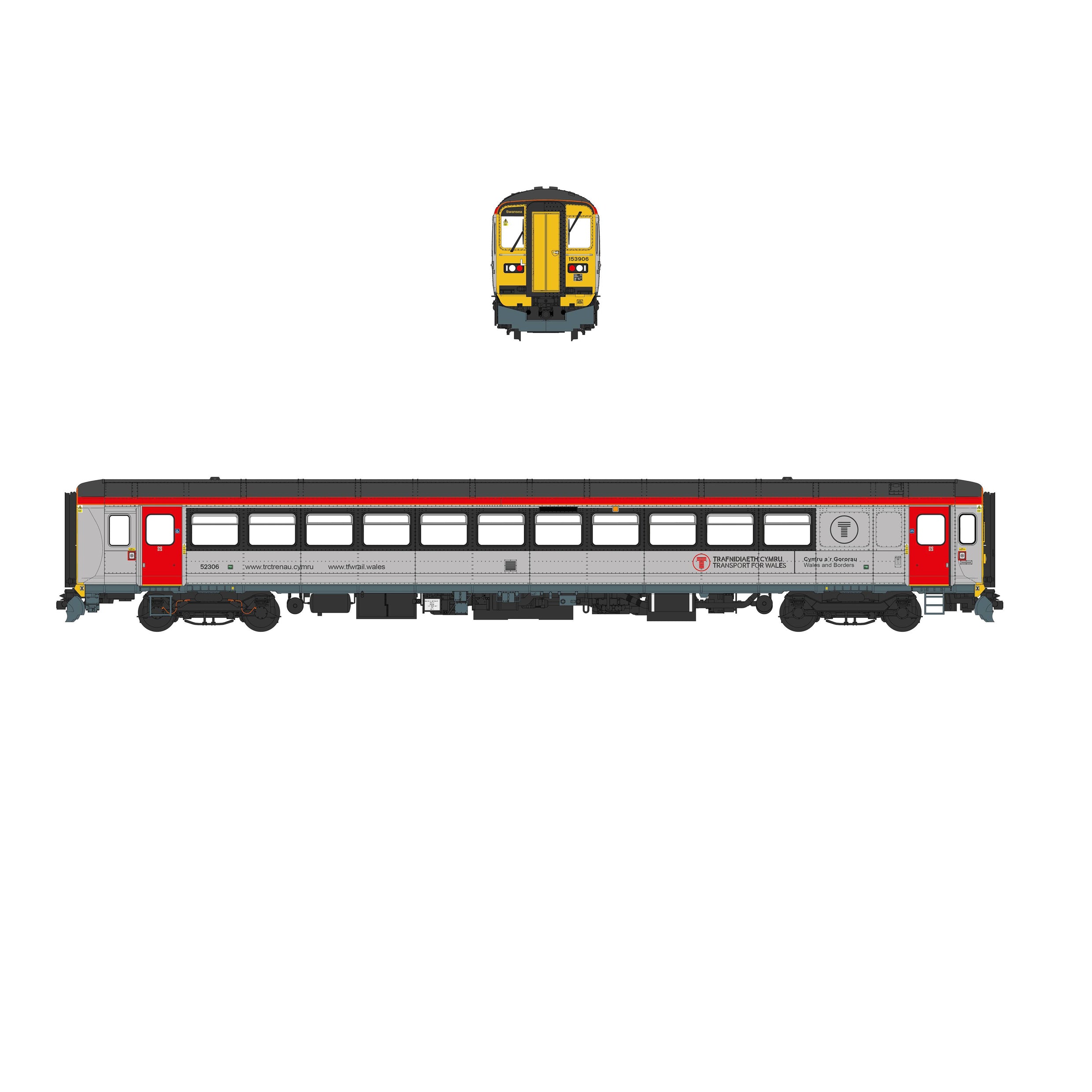 Rang 153 - TfW - 153906 - Scála OO - Fuaim DCC Feistithe